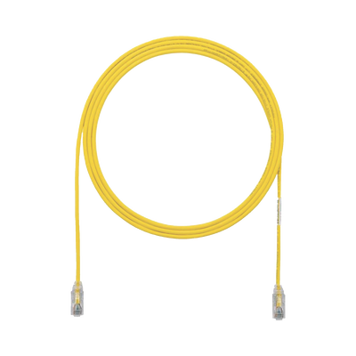 Cable de Parcheo TX6, UTP Cat6, Diámetro Reducido (28AWG), Color Amarillo, 1ft