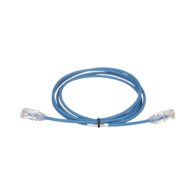 Cable de Parcheo TX6, UTP Cat6, Diámetro Reducido (28AWG), Color Azul, 20ft