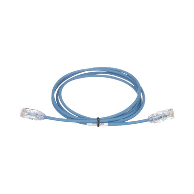 Cable de Parcheo TX6, UTP Cat6, Diámetro Reducido (28AWG), Color Azul, 24ft