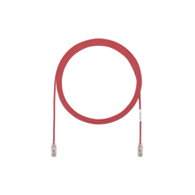 Cable de Parcheo TX6, UTP Cat6, Diámetro Reducido (28AWG), Color Rojo, 65ft