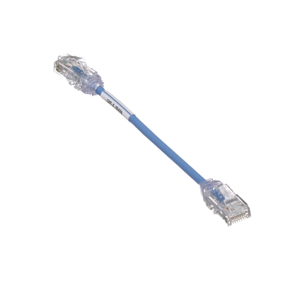 Cable de Parcheo TX6, UTP Cat6, Diámetro Reducido (28AWG), Color Azul, 6in (15.2 cm)