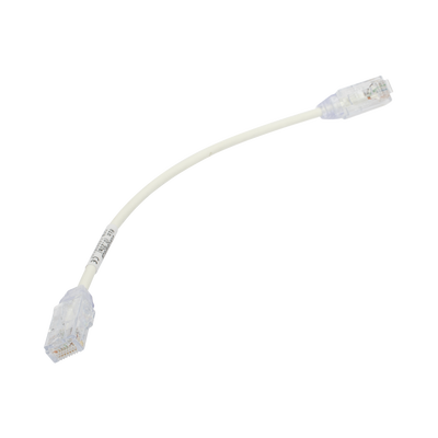 Cable de Parcheo TX6, UTP Cat6, Diámetro Reducido (28AWG), Color Blanco, 8in (20.2cm)