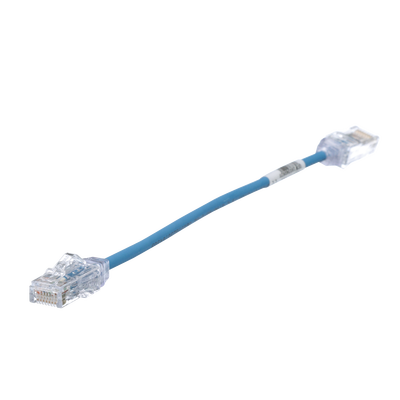 Cable de Parcheo TX6, UTP Cat6, Diámetro Reducido (28AWG), Color Azul, 8in (20.2cm)