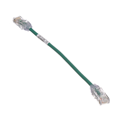 Cable de Parcheo TX6, UTP Cat6, Diámetro Reducido (28AWG), Color Verde, 8in (20.2cm)