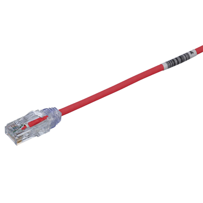 Cable de Parcheo TX6, UTP Cat6, Diámetro Reducido (28AWG), Color Rojo, 8in (20.2cm)