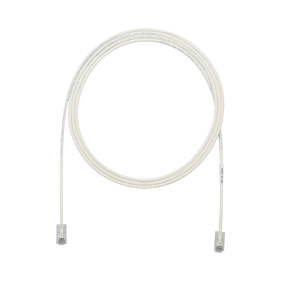 Cable de Parcheo UTP Cat6A, CM/LSZH, Diámetro Reducido (28AWG), Color Blanco Mate, 10 ft