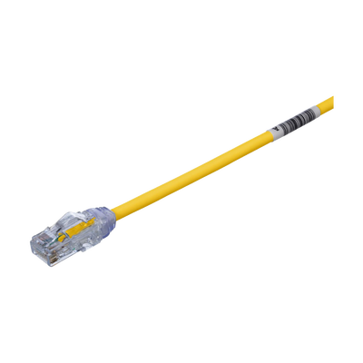 Cable de Parcheo UTP Cat6A, CM/LSZH, Diámetro Reducido (28AWG), Color Amarillo, 1ft