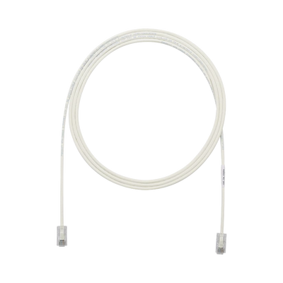 Cable de Parcheo UTP Cat6A, CM/LSZH, Diámetro Reducido (28AWG), Color Blanco Mate, 30 ft