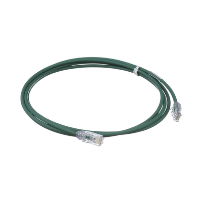 Cable de Parcheo UTP Cat6A, CM/LSZH, Diámetro Reducido (28AWG), Color Verde, 3 ft