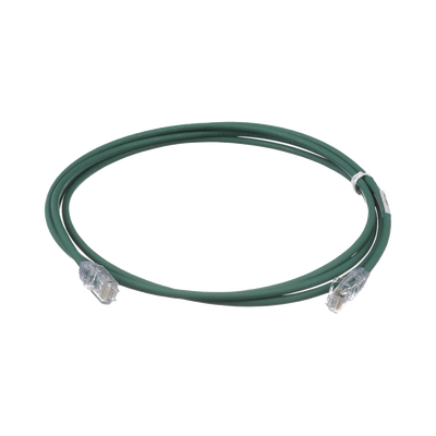 Cable de Parcheo UTP Cat6A, CM/LSZH, Diámetro Reducido (28AWG), Color Verde, 3 ft