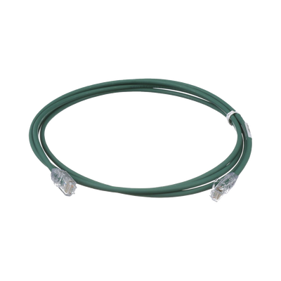 Cable de Parcheo UTP Cat6A, CM/LSZH, Diámetro Reducido (28AWG), Color Verde, 3 ft