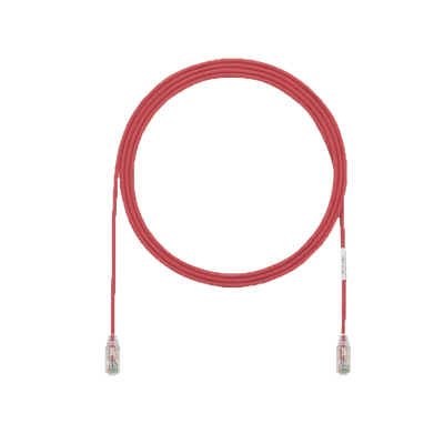 Cable de Parcheo UTP Cat6A, CM/LSZH, Diámetro Reducido (28AWG), Color Rojo, 50ft