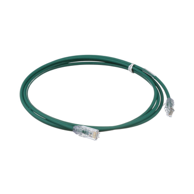 Cable de Parcheo UTP Cat6A, CM/LSZH, Diámetro Reducido (28AWG), Color Verde, 5ft