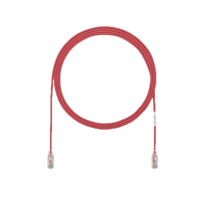 Cable de Parcheo UTP Cat6A, CM/LSZH, Diámetro Reducido (28AWG), Color Rojo, 5ft