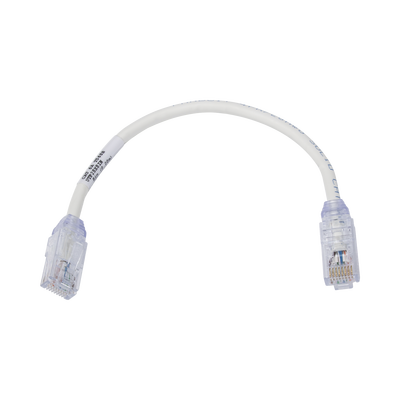 Cable de Parcheo UTP, Cat6A, Diámetro Reducido (28 AWG), CM/LSZH, Color Blanco Mate, 8in (20.3cm)