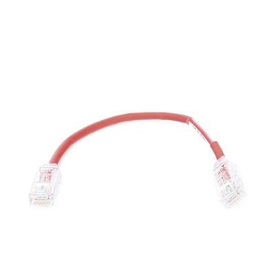 Cable de Parcheo UTP, Cat6A, Diámetro Reducido (28 AWG), CM/LSZH, Color Rojo, 8in (20.3cm)