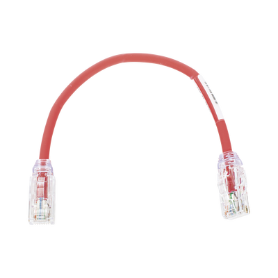 Cable de Parcheo UTP, Cat6A, Diámetro Reducido (28 AWG), CM/LSZH, Color Rojo, 8in (20.3cm)