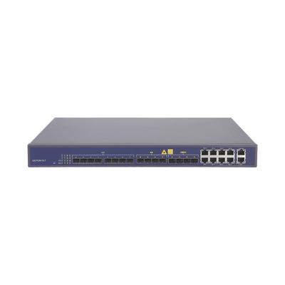 OLT de 8 puertos EPON con 16 puertos Uplink (8 puertos Gigabit Ethernet + 4 puertos SFP + 4 puertos SFP+), hasta 512 ONUs