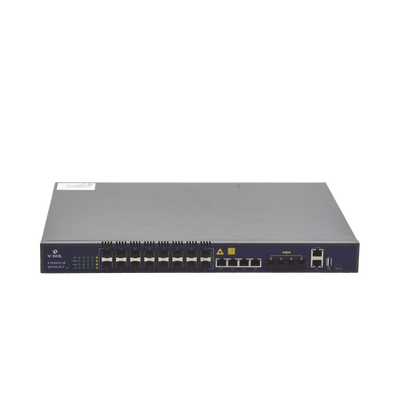 OLT de 16 puertos GPON con 8 puertos Uplink (4 puertos Gigabit Ethernet + 4 puertos SFP / puertos SFP+) hasta 2,048 ONUs