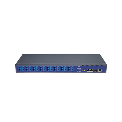 OLT de 1 GPON puerto con Splitter de 1 a 32 SC/UPC Incluido  + 3 puertos Uplink (2 puertos Gigabit Ethernet + 1 puerto SFP/SFP+) , hasta 128 ONUS