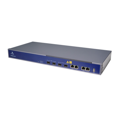 OLT de 2 puertos GPON + 4 puertos Uplink (2 puertos Gigabit Ethernet + 2 puerto SFP/SFP+) , hasta 256 ONUS