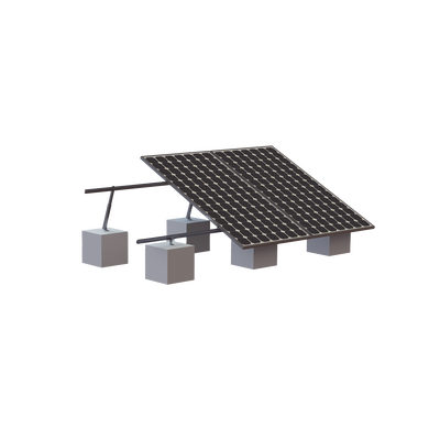 Montaje para 3 Panel Solar, Riel "8" de 4050mm para Módulos con Espesor de 35mm, Velocidad de Viento Máx. 136km/h (20° a 45°)