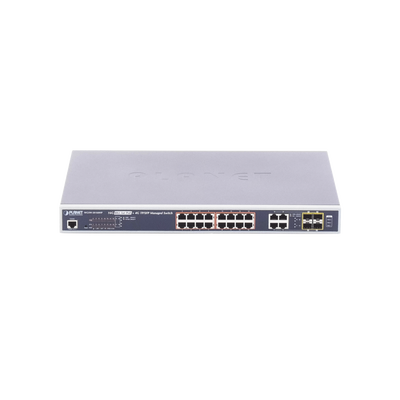 Switch Administrable 16 puertos 10/100/1000 802.3at PoE 230W y 4 puertos GigabitTP/SFP Combo