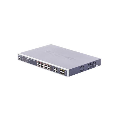 Switch Administrable 16 puertos 10/100/1000 802.3at PoE 230W y 4 puertos GigabitTP/SFP Combo