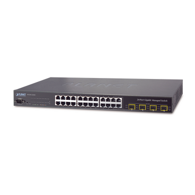 Switch Administrable L2+ de 24 puertos 10/100/1000T con 4 puertos combo TP/SFP Gigabit