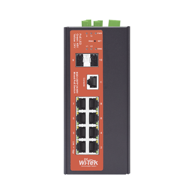 Switch Industrial Administrable Gigabit con 2 Puertos PoE bt + 6 Puertos PoE af/at o 24 V Pasivo + 2 SFP Gigabit, 240 W