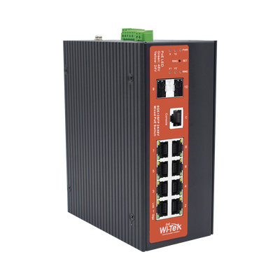 Switch Industrial Administrable Gigabit con 2 Puertos PoE bt + 6 Puertos PoE af/at o 24 V Pasivo + 2 SFP Gigabit, 240 W