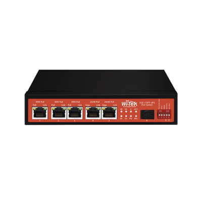 Controlador Solar de 15A con Switch PoE /  1 Puertos Gigabit PoE 802.3 bt / 2 Puertos PoE 802.3 af/at / 2 Puertos PoE Pasivo 24/48 Vcc / 1 Puerto SFP / No administrable