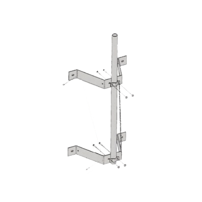 Montaje doble de pared con mástil de 2-3/8" x 0.154" x 6' (1.8 m).