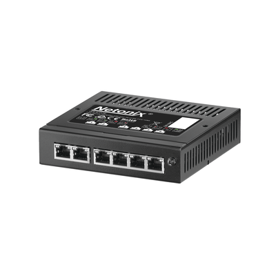 Switch WISP PoE 6 puertos Gigabit, entrada PoE pasivo de 37-53 Vcc