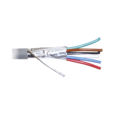 Bobina de 305 metros de cable 8 conductores, 22 AWG, tipo CMR, de color gris para aplicaciones en Alarmas de intrusión /Control de acceso/Interfonos y TV porteros/Automatización/Audio y Voceo.