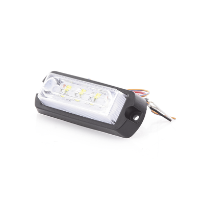 Luz Auxiliar Ultra Brillante de 8 LED, color Ámbar / Claro , con mica transparente.