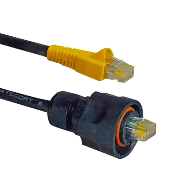 Patch Cord Industrial "Ruggedized" a Plug Modular, Cat6, de 3 ft, Color Negro