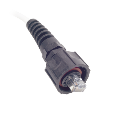 Patch Cord Reforzado Industrial (Ruggedized), Cat6A Blindado S/FTP, CM/LS0H, 7 Ft