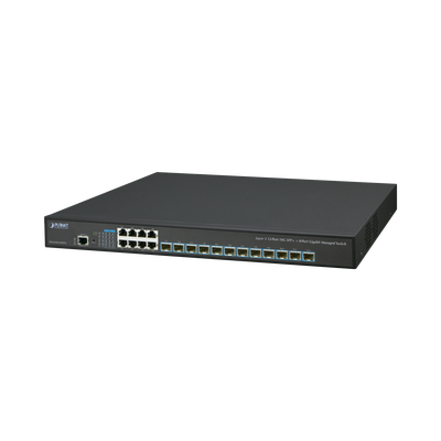 Switch Administrable Layer 3 12-Puertos 10G SFP+, 8-Puertos 10/100/1000T C/Fuente Redundante AC