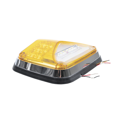 Luz de Advertencia de 8 X 6", Color Ámbar, Con Luz de Trabajo clara, Ideal para Ambulancias