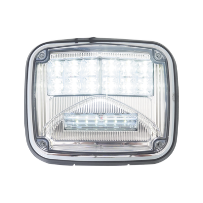 Luz de advertencia de 8 X 6", Color Claro, Con Luz de Trabajo Clara, Ideal para Ambulancias