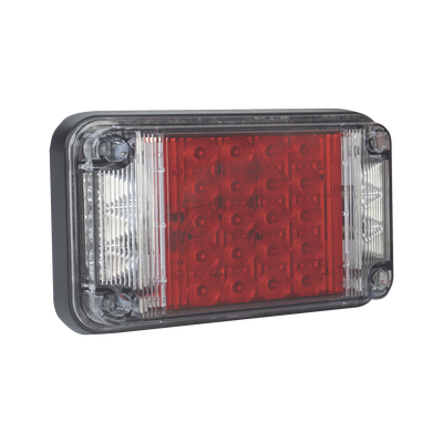 Luz de Advertencia de 7X4", Color Rojo, Con Luces de Trabajo, Ideal para Ambulancias