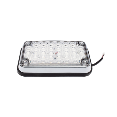Luz de Advertencia de 6X4", Bicolor Rojo/Claro, Ideal para Ambulancias