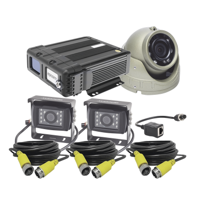 KIT DVR PARA VEHICULO /  INCLUYE /  CÁMARAS PARA INTERIOR /  CÁMARA PARA EXTERIOR, / 2MP AHD /  CABLES EXTENSORES / ADAPTADOR LAN.