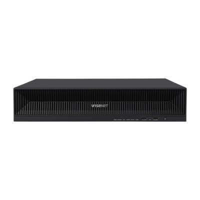 NVR de 16 canales / 32MP / Hasta 4 Discos Duros / Switch PoE+ 16 puertos / Wisenet P2P / H.265 & WiseStream / incluye 24TB de almacenamiento