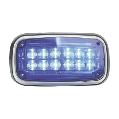Luz de advertencia 8 X 4", Color Azul, IP67, SAE, Ideal para Ambulancias