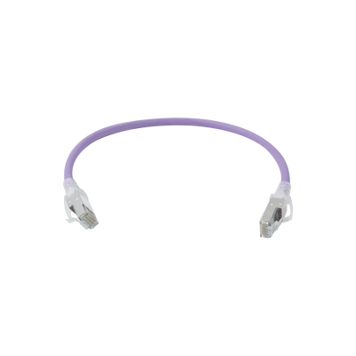 Patch Cord Z-MAX Cat6A S/FTP, CM/LS0H, 1ft, Color Violeta, Versión Bulk (Sin Empaque Individual)