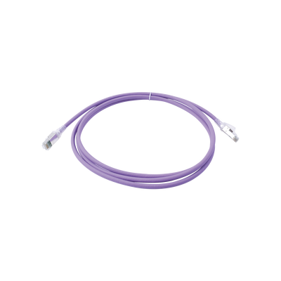 Patch Cord Z-MAX Cat6A S/FTP, CM/LS0H, 7ft, Color Violeta, Versión Bulk