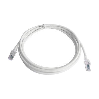 Patch Cord Z-MAX Cat6A S/FTP, CM/LS0H, 10ft, Color Blanco, Versión Bulk (Sin Empaque Individual)