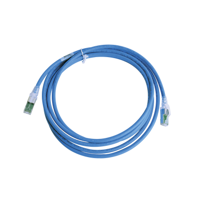 Patch Cord Z-MAX Cat6A S/FTP, CM/LS0H, 10ft, Color Azul, Versión Bulk (Sin Empaque Individual)